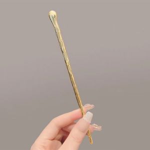 Jepit Rambut Korea Bahan Alloy 17cm Polos Tusuk Konde Logam Sederhana Sirkam Sanggul Logam TKAP002