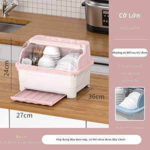 Hộp Đựng Chén Dĩa Ráo Nước Dung Tích Lớn Có Nắp Đậy Chống Bụi Cho Nhà Bếp Bát đũa bộ đồ ăn hộp chống bụi bát đĩa giá