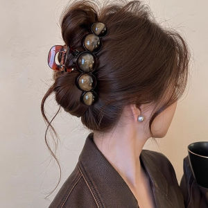 KUNOISE Elegant Round Bead Hair Claw Clip for Women Fashionable Autumn Winter Hair Accessory with Premium Design