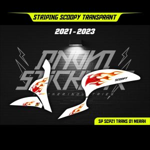 STIKER STRIPING SCOOPY TRANSPARAN MOTIF API STICKER SCOOPY 2017 - 2023