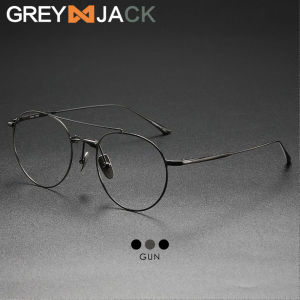 Grey Jack Frame Kacamata Bahan Titanium Kokoh Model Bridge Aviator Bisa Minus Antiradiasi Blueray Bluecromic Fashion Pria Wanita BRIDGE