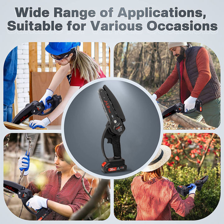 JLD Cordless Chainsaw 6-inch Mini Chainsaw Portable Handheld 36vf Chain ...