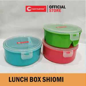 (1 DUS ) Lunch Box Free Sendok Shiomi / Kotak Makan food grade /Tempat Bekal clio 3 sekat untuk menyimpan makanan