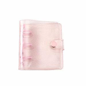 ROBERTA PVC Portable Notebook Pages Transparent Loose-Leaf Glitter Card Organizer 3 Hole Binder Clip Binder Notebook Cover Photo album