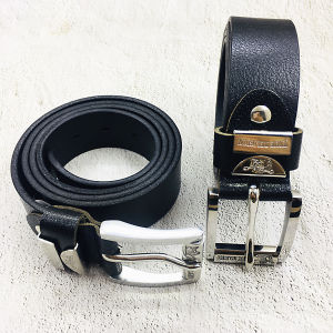 Thắt lưng nam da bò 1 lớp màu đen khóa inox mẫu ông địa cao cấp bảo hành ưu đãi 2 năm