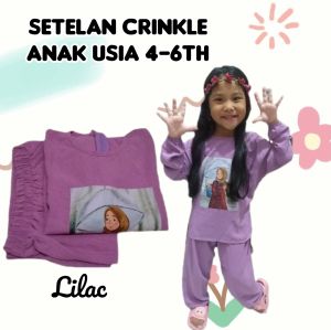 SETELAN ANAK PEREMPUAN CRINKLE AIRFLOW TERBARU USIA 4-6TAHUN//ONE SET ANAK BAHAN CRINKLE AIRFLOW
