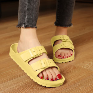 Wulove ใหม่สุด🎊รองเท้าแตะสายคาดปรับระดับได้ รองเท้าแตะผญสีพื้นพาสเทลไม่พิมพ์ลาย รองเท้าแบบสวมพื้นหนาเบาใส่ได้ทุกโอกาส💖