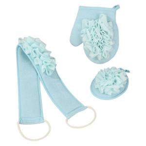 3 cái/lô cây chà nhà tắm thiết lập Ergonomic trở lại Dụng cụ lau găng tay tẩy tế bào chết với xơ mướp cho da nhạy cảm