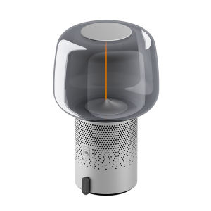Kooduu Serena PLAY powered by SOUND BY JBL® Portable Smart Bluetooth Speaker with LED Light Glass Shade and Perforated Base.