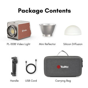 Tolifo PL-100B 100W COB LED Light 2500K-9900K Professional Photography Lighting Portable Pocket Light for Outdoor Video Shooting