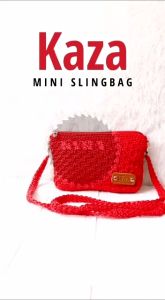 TAS RAJUT KAZA SLINGBAG DUA RUANG (20X13 Cm)