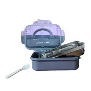 Kotak Makan 3 Sekat Stainless Steel / Kotak Makan Stainless Menghangatkan Makanan FREE Sendok - CT