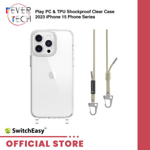 SwitchEasy Play PC & TPU Shockproof Clear Transparent Case For iPhone 15 Phone Cover With Lanyard