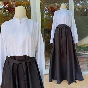 Baju PNS Hitam Putih. Gamis Seragam Putih Hitam. Baju Gamis Putih Hitam