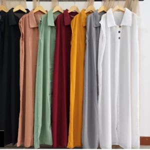 Outer Cardigan Polos Ceruty Babydoll Tanpa Lengan - Fashion Muslim Wanita By Azka Collection