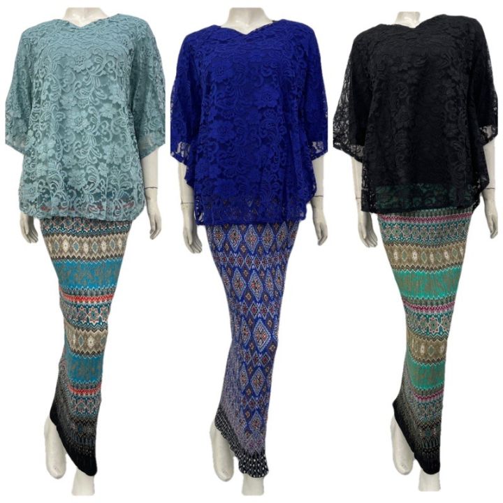 KAIN DUYUNG BATIK PLEATED FREE SIZE READY STOCK Midi Lace Skirt