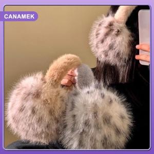 【CANAMEK】 Y2k Da Báo Giả Lông Earmuffs Gấp Mùa Đông Ấm Áp Dày Chống-Đóng Băng Tai Muffs Phụ Nữ Ngoài Trời Lạnh Bảo Vệ Ear-Muffs Tai Bìa