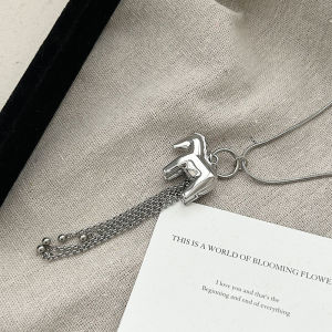 MillionGrid New tua Pony Mặt dây chuyền kéo ra dài vòng cổ cho phụ nữ rắn xương chuỗi phụ kiện Áo len chuỗi