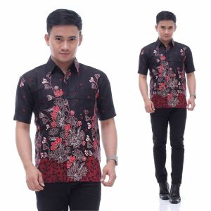 Baju Batik Pria Lengan Pendek Kemeja Batik Pendek Cowok Dewasa Kerja Kasual Kantor Variasi Motif 3