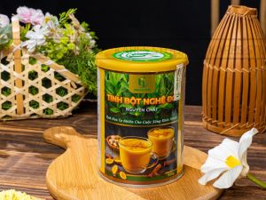 Tinh bột nghệ đỏ HTX Trung Huy hộp 500g củ nghệ đỏ bột nghệ đau dạ dày khó tiêu đẹp da ngăn lão hóa