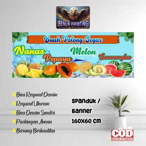 Spanduk Banner Buah Potong Segar 160X60 Cm Bisa Request Desain