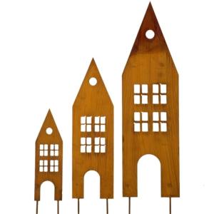 Decorative Rusted Castles Statue Plant Stake for Rusty Garden Parterre Decors Photo Props Lovely Figurines