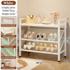 Shoe Rack Iron Mesh Shoes Organizer Storage Rack Dormitory Multifunctional Shoe Hat Rack Doorway Simple Lagayan Ng Sapatos Shoes Shelf