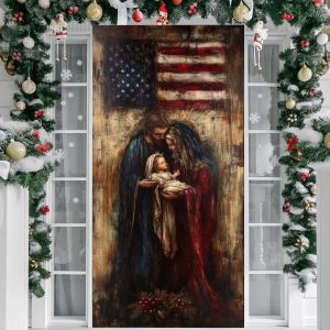Religious Image Door Decoration Good Fortune Door Frame Cloth with Gods Blessing Home Blessing Decor for Christian Housewarming Gift