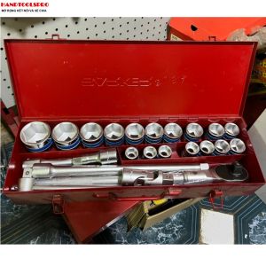 Bộ tuýp 3/4 inch 6 cạnh màu trắng 23 chi tiết hệ mét 17-50mm BARKER LO-FHT3/4*6PT