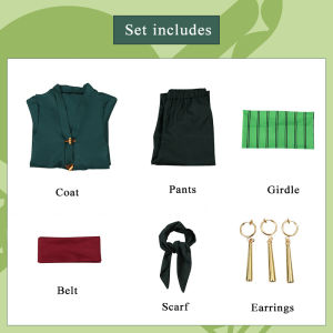 【Free Earrings】Anime OnePiece Roronoa Zoro Cosplay Costume Japanese Kimono Robe Full Suits Halloween Party Clothing