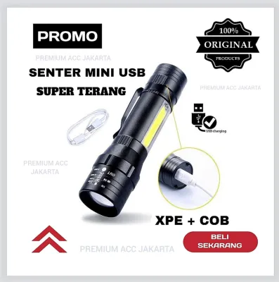 Senter Kepala Mini Head Lamp 5 Led COB Rechargeable Plus Magnet / Senter Tourch / Senter Mini Super Terang / Senter Loreng