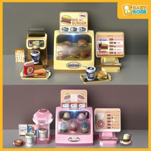 BabyBoss Children Pretend Play Fruit Juice Pizza Dessert Supermarket Shopkeeper Simulation Cashier Play Toy