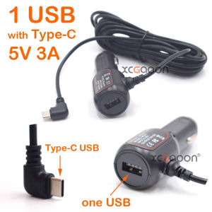 Dash Cam DVR Video Recorder Cellphone Car Camera USB Car Charger Adapter With Type-C USB Charging Port Wire Length 3.5 Meters