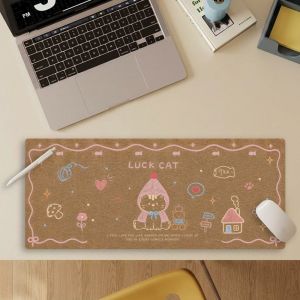 LINCHEIN Cartoon Cat Pattern Rubber Mouse Pad Non-slip Large Size Laptop Table Mat Gaming Accessories Computer Desk Protector Home