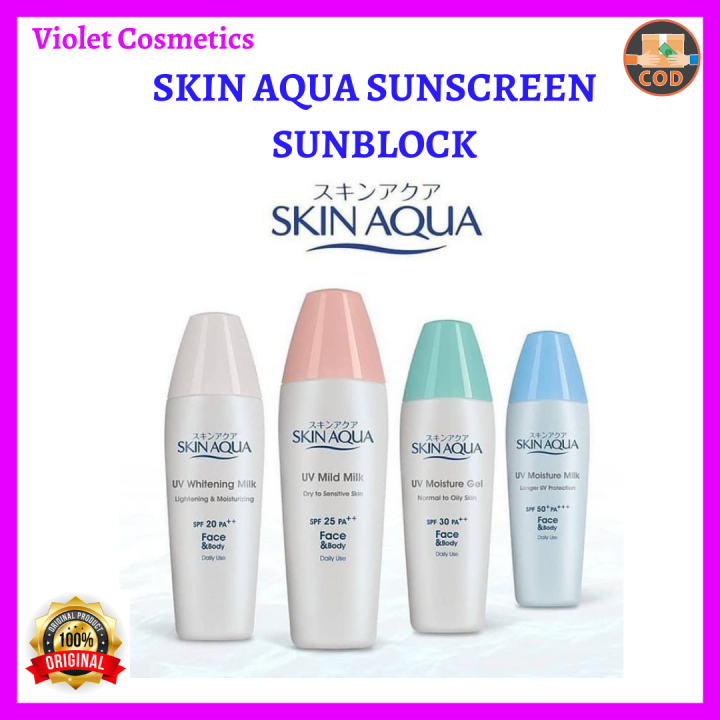 SKIN AQUA  / Skin Aqua SPF 50 / Skin Aqua Sunscreen / Sunscreen Sunblock Skinaqua / Skin Aqua Sunblock / Skin Aqua Whitening Milk SPF 50 / Skin Aqua Moisture Milk / Sunscreen / Violet Cosmetics