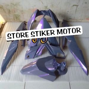 Cover body full halus Honda Beat ESP ECO Digital Gray lembayung ungu