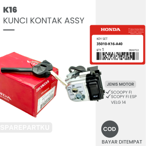 K16 KUNCI KONTAK ASSY SCOOPY FI INJEKSI SCOOPY FI ESP/ TANPA REMOT/ KEY SET/ KONCI/ ANTI MALING