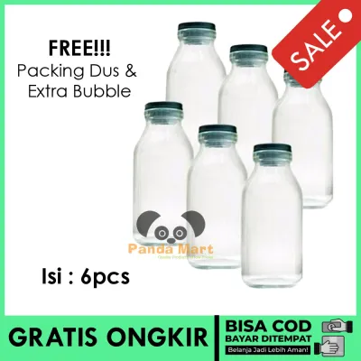 FREE PACKING DUS & BUBBLE WRAP!!! Botol Asi Kaca Isi 6 Asip Menyusui Botol Susu Bayi Kaca 100 ML Freezer Safe COD READY