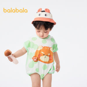 Balabala quần áo trẻ em quấn trẻ sơ sinh rắm bé trai HA quần áo quần áo tập bò bé gái 2024 ĐẦM MÙA HÈ mới dễ thương