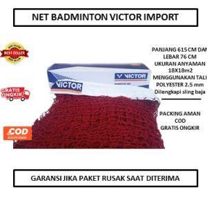 Best seller !! Net Victor Import - Net Badminton Victor Bagus - Net Victor jaring badminton - Net Murah - Jaring Bulu Tangkis Victor impor - Net Lapangan - Net Bulutangkis