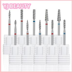 🔥🔥🔥yaojun Kim cương Nail bits Tornado ngọn lửa lớp biểu bì khoan bit làm móng tay Cutter Rotary Burr khoan phụ kiện xoắn ốc đánh bóng móng tay Mills công cụ