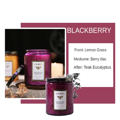 (SG) Aroma Fragrant Candles Glass Jar Smokeless Soy Wax Stress Relief Scented Candle Gift Box for Valentines Day Home Decorative 40 Hours
