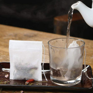 300PCS Empty Teabags String Heat Seal Filter Paper Herb Loose Tea Bag Drawstring Pouch Teabag Empty Unbleached Cotton Non-Woven Tea Strainer Disposable Seal Empty Tea Bag Filter Stop Coffee Filter Bag