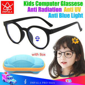 IMPALA FL1618Q Kính Lọc Chống Ánh Sáng Xanh Thời Trang Trẻ Em Cho Bé Trai Bé Gái Kính Dễ Thương Chống Mệt Mỏi Khối Chống Bức Xạ Ánh Sáng Xanh Bảo Vệ Mắt Trẻ Em Kèm Hộp Đựng Kính