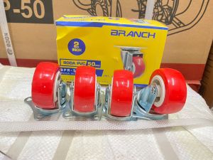 4 pcs Roda Caster Hidup 50mm 2 Inci Kaki Roda Etalase Troli