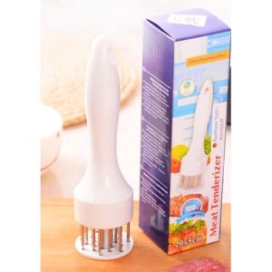 Stainless Steel Steak Hammer Pine Needle Tendon Breaker Inserting Flesh Pins 不锈钢牛排锤 松肉针 嫩肉器扎孔断筋器敲打肉锤扣肉插肉针