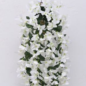 INVADER Realistic Faux Bougainvillea Fake Silk UV Resistant Bougainvillea Vines Long Trailing Artificial Flowers Plant for Planter Gardens Balcony Porch
