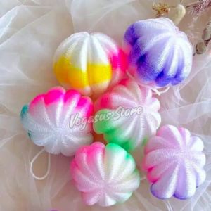 5Pcs Spon Mandi Blewah tebal bulat /spons puff Labu bawang Manggis/Bath Shower Sponge scrub