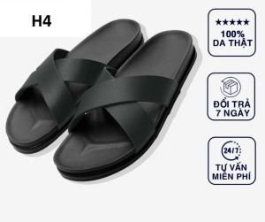 Dép kẹp da bò nam cao cấp đế pu 2 lớp chống đau chânmang êm chân sang trọng thời trang 2025 H1