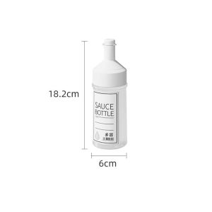 TONG with Lids Condiment Squeeze Bottles Kitchen Gadget Transparent Olive Oil Bottle Portable with Scale Salad Sauce Dispenser Ketchup